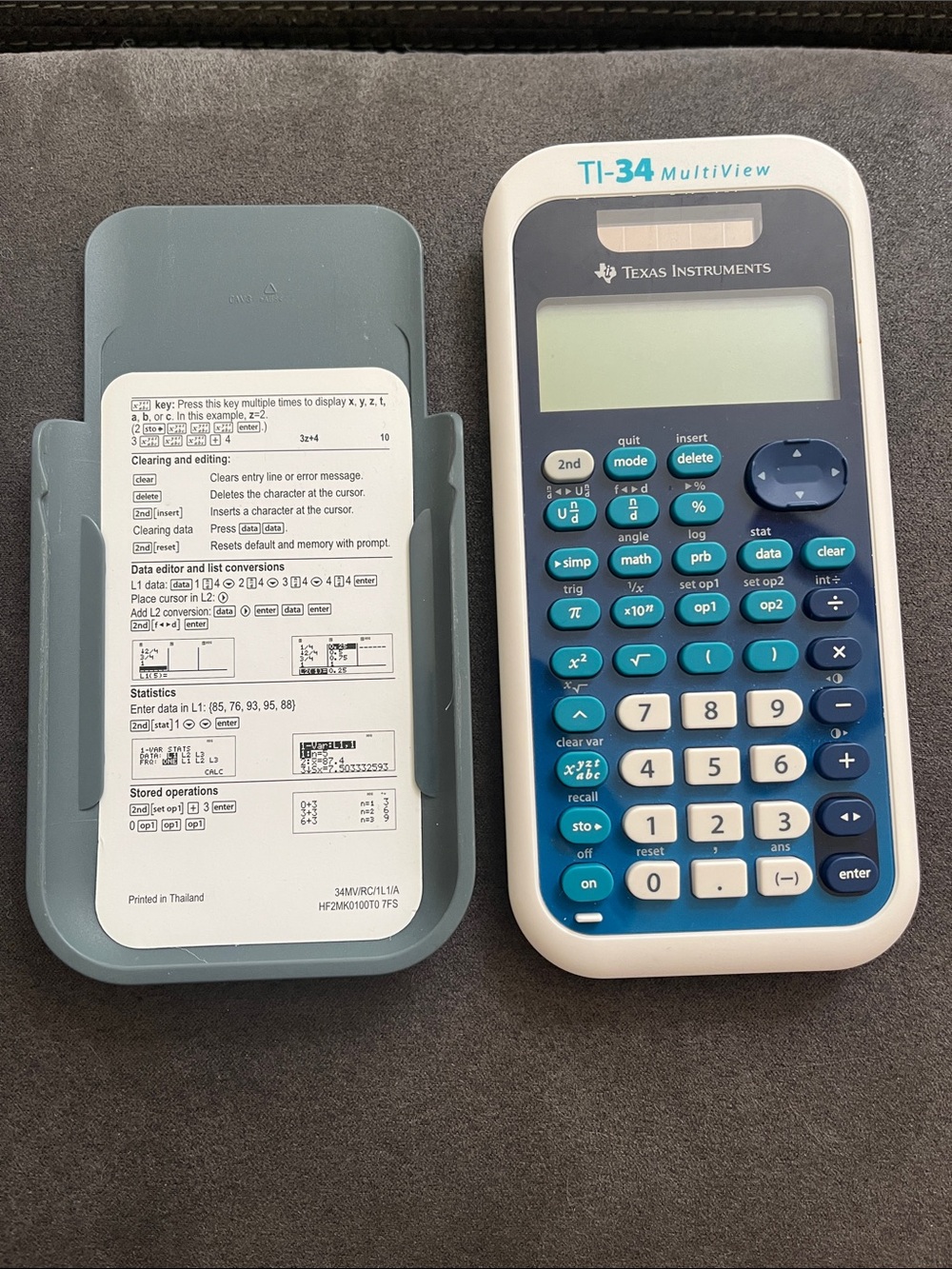 Texas Instruments TI-34 MultiView Scientific Calculator in Blue/White